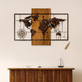 Wallity World Map With Compass 5
